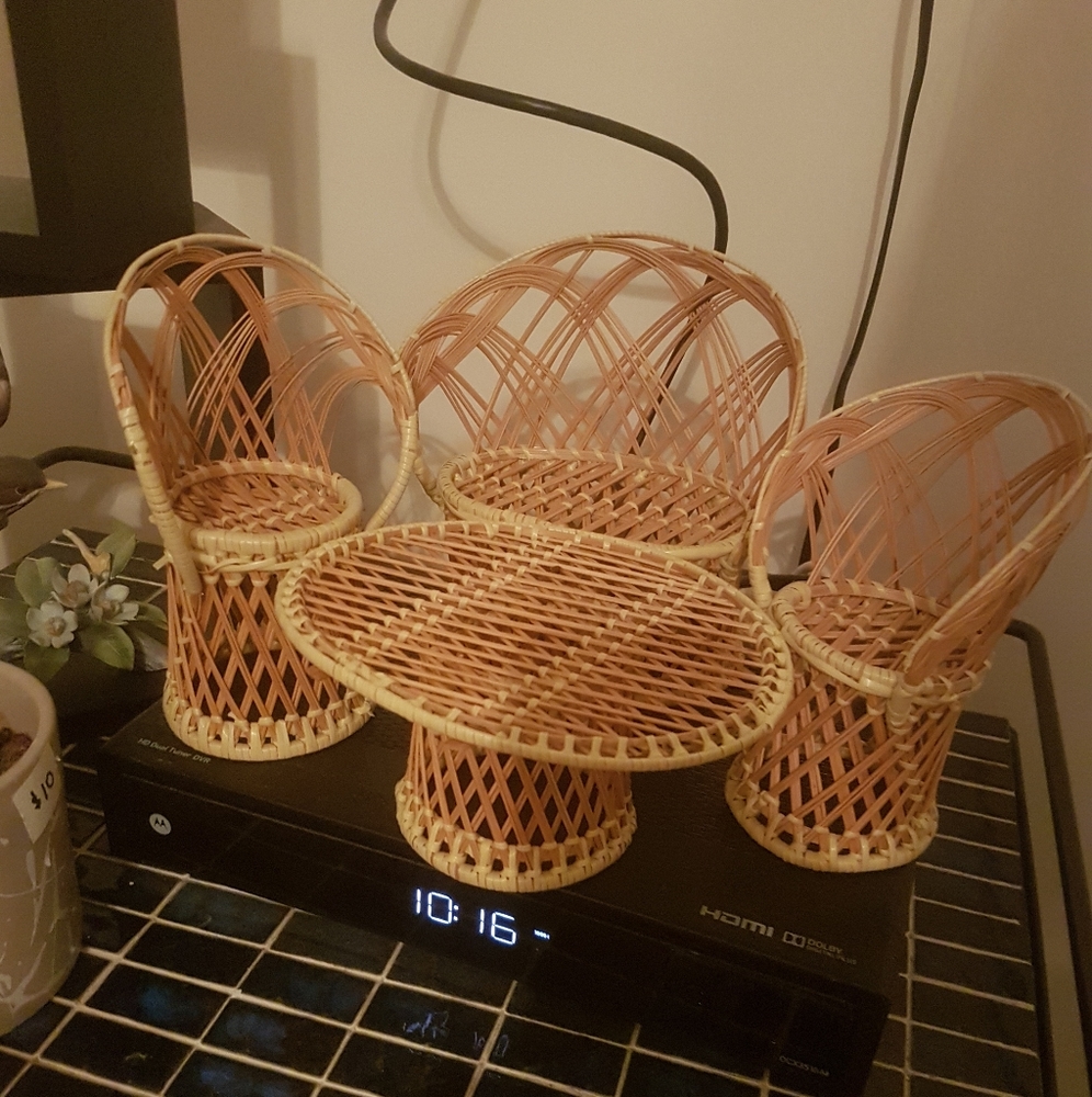 Miniature Rattan Patio Set